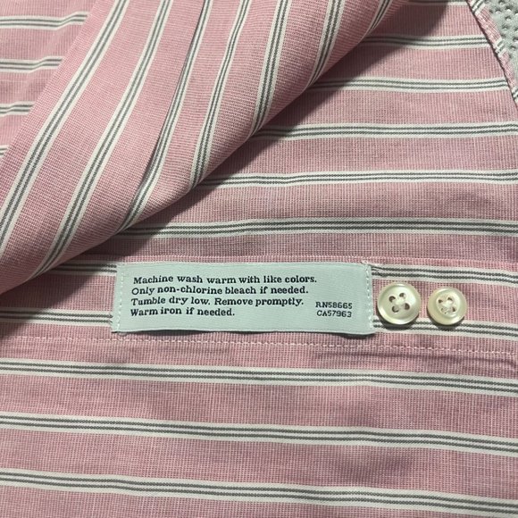 Nordstrom Men's Shop Trim fit Non Iron Long Sleeve Button Down Shirt Size 16 - Picture 7 of 9